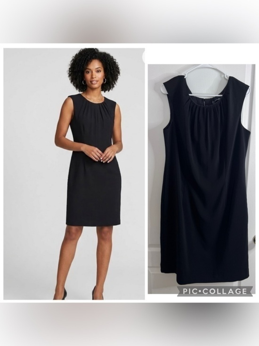 Chetta B Black Sleeveless Midi Sheath Dress size 16